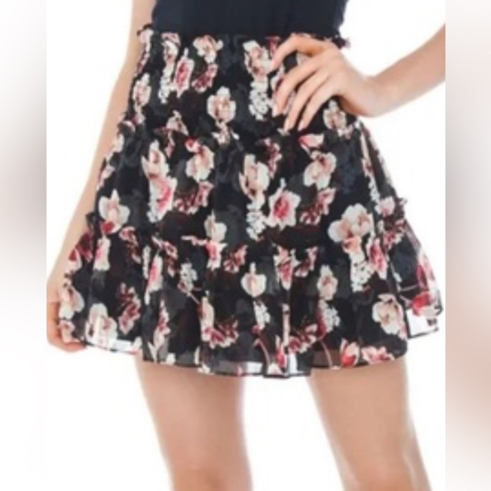 Blue Life Black and Pink Floral Mini Skirt - Picture 3 of 4